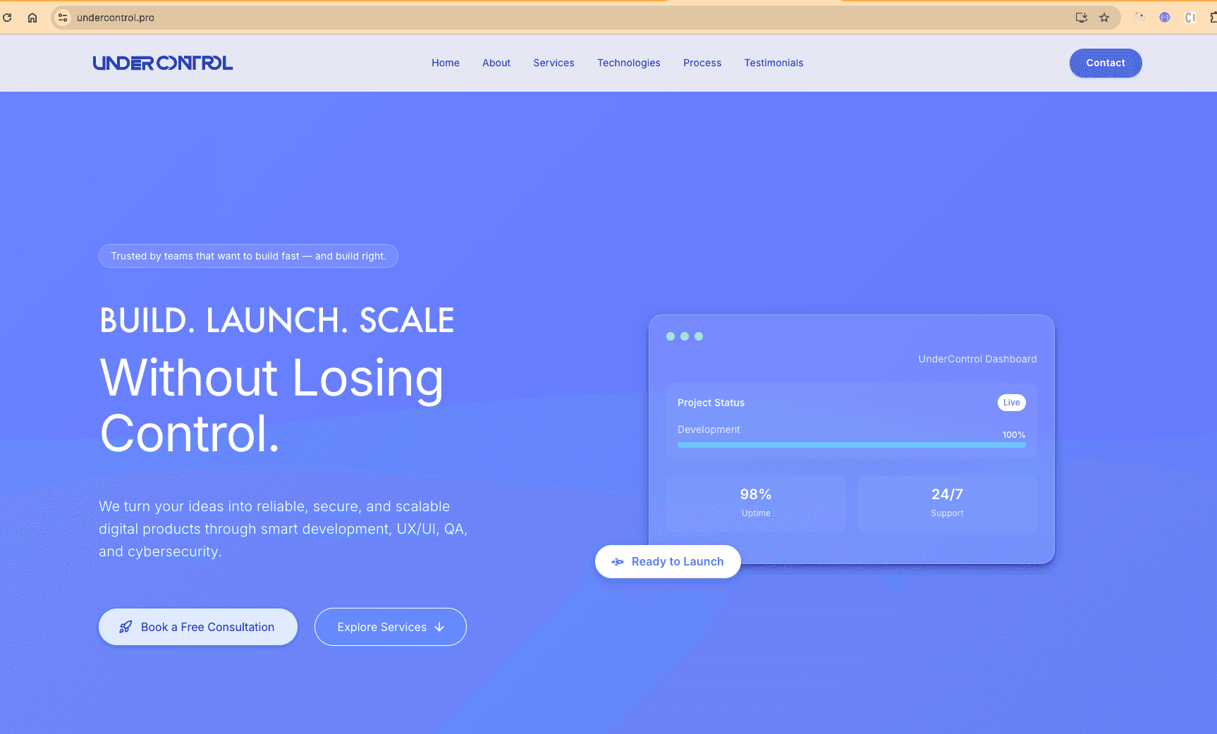 Sr. Fullstack Developer — UnderControl Landing Page